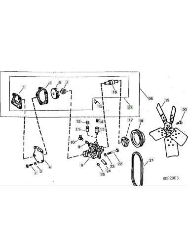Water Pump Repair Kit John Deere AR55619, R41315, R41318, R44122