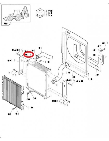 Radiator, Engine CNH 87310155