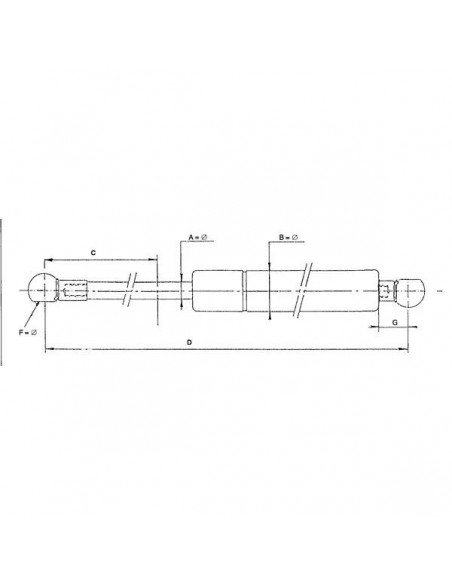 Cilindru cu Gaz 585 mm 425N John Deere AL181251