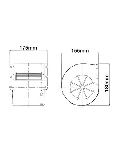 Electric Motor, Interior Blower 65x150 mm John Deere AL214942, AL110881, AL173961, AL39043, AL75105, AL80700, 0130063810