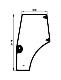 Door Window Left - Curved - Tinted 360x670x1480 mm