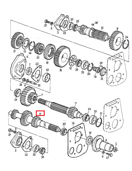 Gearbox Shaft L-535 mm John Deere H33495