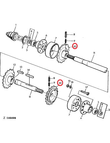 Pinion Ax Ø 40x178 mm Z-13 John Deere Z11514