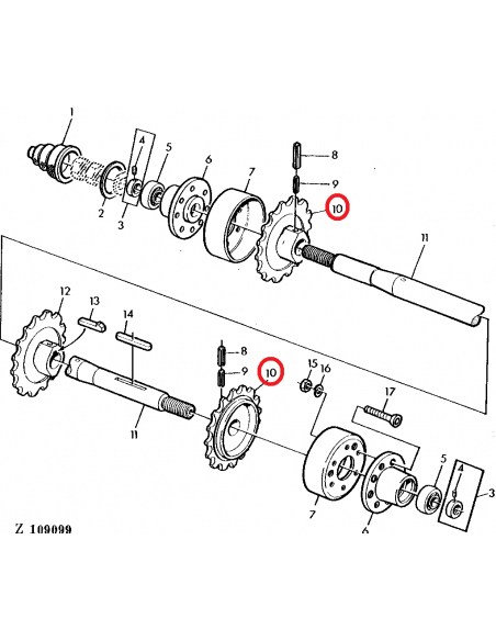 Chain Sprocket Ø 40x178 mm, Z-13 John Deere Z11514