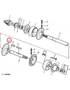 Pinion Ax Ø 40x174 mm Z-13 John Deere Z11515 2