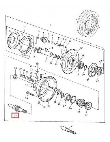 Shaft, Reverser Transmision 421 mm Z-24/Z-21 John Deere Z12905, AZ49369, AZ49379