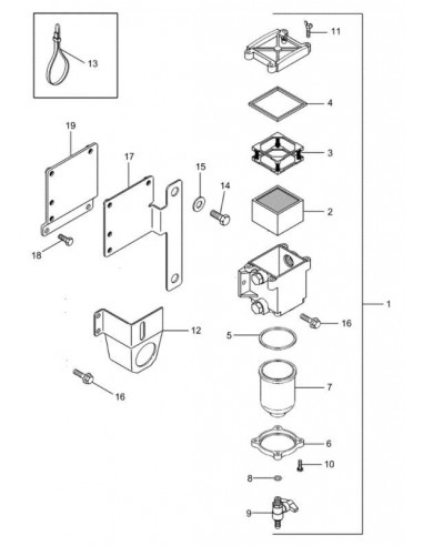Ansamblu Filtru Separator Apa 336429A1, 336429A2, 336429A2, 336646A1, 87346728, 87779370