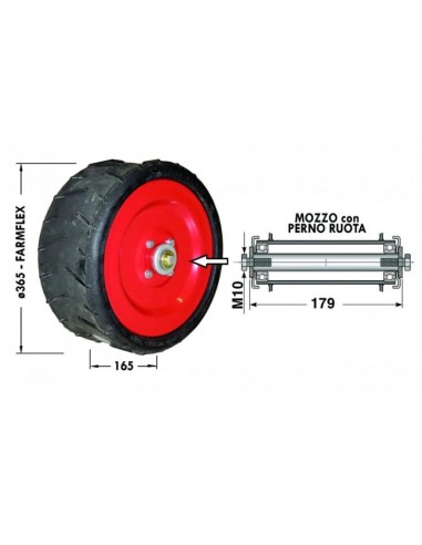 Lowering Wheel ø 365x165 mm Gaspardo 148.215.90, 14821590