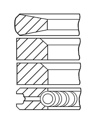 Segmenti Piston Ø 104.77 3.18x2.38x2.38x4.75 mm Ford Diesel 1582429, 1582430