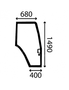Door GlasDoor Glass RH New Holland 82000367, 82000397. Massey Ferguson 4020-16A, 402016A