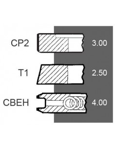 Segmenti Piston 105 - 3x2.5x4 mm SAME 0.086.0052.6/10, 00860052610, 00860052610, 08600526