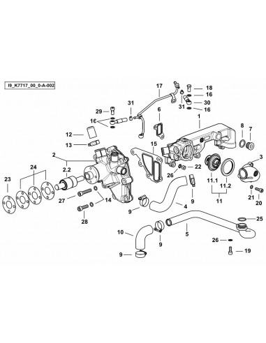 Pompa Apa Deutz-Fahr 0.020.3505.4/10, 00203505410, 0.020.3505.4/20, 00203505420, 0.020.3505.4/30, 00203505430, 0.020.3505.4/40,