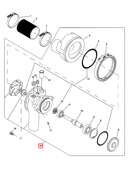 Pompa de Apa Motor John Deere John Deere R502052, RE503603, RE530870, RE53538, RE540308, RE545360, RE549153, SE501592 Pompa de Apa Motor John Deere John Deere R502052, RE503603, RE530870, RE53538, RE540308, RE545360, RE549153, SE501592
