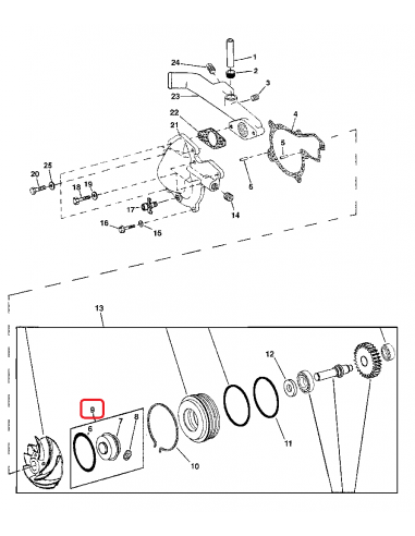 Repair Kit, Water Pump John Deere RE69844, RE24772, RE12940, RE24772, RE55992, R71596