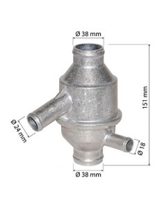 Thermostat Ø 38X38X24x18-H151 mm - 75°C Fendt X815090003000, F28120005020, F281.200.050.020, Renault 7700024756