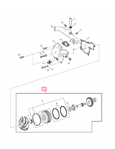 Pompa Apa Z-16 John Deere RE508249, RE509598, RE521502, RE57154, R119795