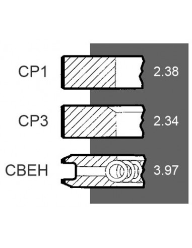 Piston Ring Set Ø 102 mm +0.50 mm Cummins 3806241, 3802042, 380204200, 380624100, A77463