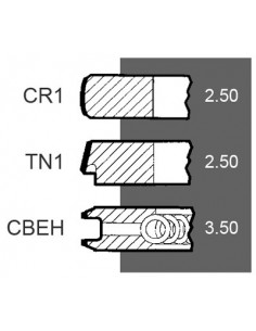 Piston Ring Ø 103 - 2.50x2.50x3.50 mm Perkins 4181A045, 185-0109, JCB 02/201804, 02201804, 4222950M91, U4181A045