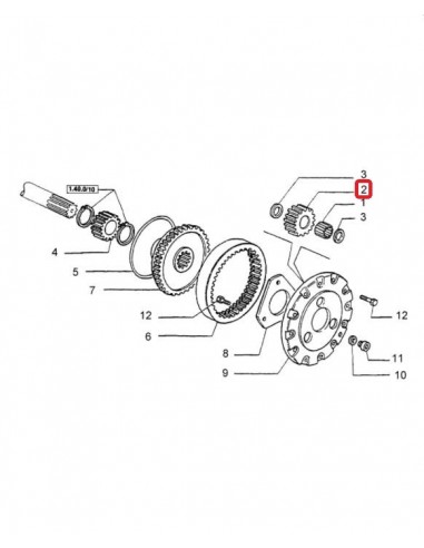 Pinion Satelit Ø 40x90x30 mm Z-25 Case IH/Ford New Holland 14274431, 47603066, 5116732, 5145492, 5145497, 5145499, 5152324, 8730