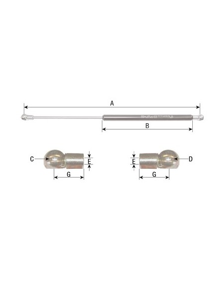 Gas Strut L245-350N John Deere AL110626, AL110629, AL151278, AL174358, AL78435, ER047788, ER47788