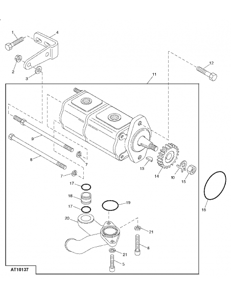 Hydraulic Pump 40 Cm³ Original John Deere RE197623, RE57445, RE68886 Hydraulic Pump 40 Cm³ Original John Deere RE197623, RE57445, RE68886
