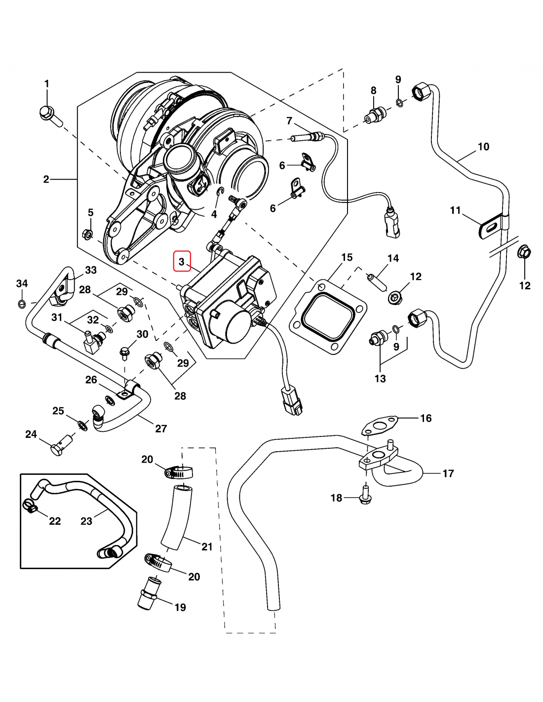 Actuator Kit, Turbocharger John Deere DZ108098, RE529268