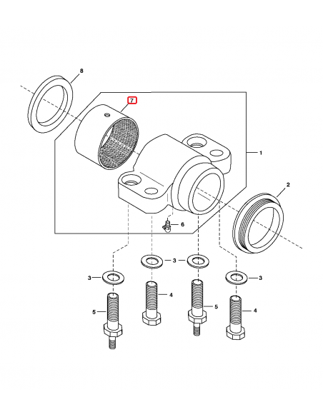 Bucsa Punte Fata 51x55.5 mm John Deere R109808, R65828