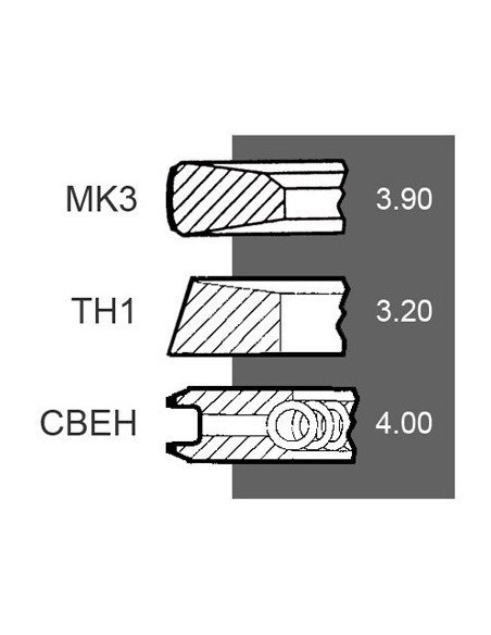 Segmenti Piston Ø 116 -3.9x3.2x4 mm John Deere RE503528, RE57188