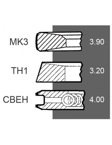 Segmenti Piston Ø 116 -3.9x3.2x4 mm John Deere RE503528, RE57188