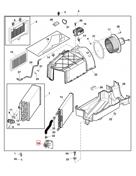 Valva/Supapa, Incalzitor si modul AC, Control Automat al Temperaturii (ATC) John Deere AL214601, RE176364, RE228002, RE310721, R