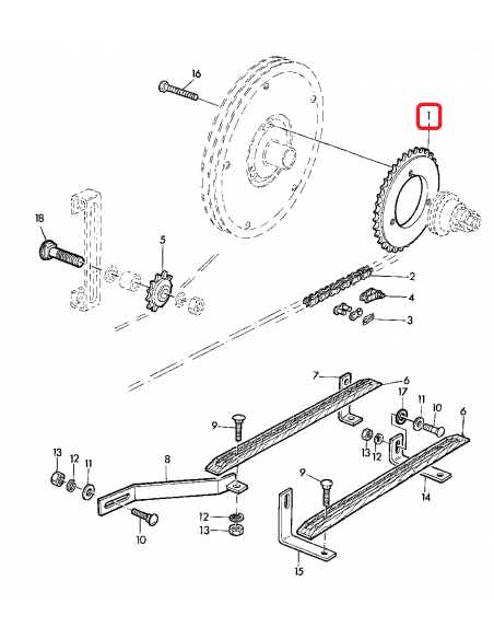 Sprocket Ø 176x315 mm Z-37  John Deere Z30557, Z39310