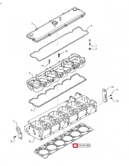 Gasket, Cylinder Head Ø 124 mm 6 Cyl. 4981796, 87737237, 87344132, 87546493, Cummins QSL, ISL, QSC, ISC