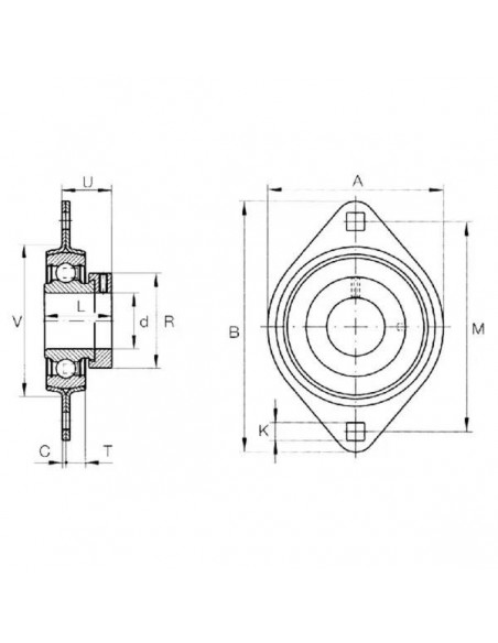 Pressed Flanged Housing 60 mm John Deere Z30026, 03.62 MS, FLAN-62-MST-INA, 0362MS Pressed Flanged Housing 60 mm John Deere Z30026, 03.62 MS, FLAN-62-MST-INA, 0362MS