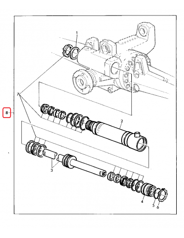 Steering Cylinder 40x715 mm 4WD John Deere AL119373, AL110920, 0501211336, APL2060, AS2060