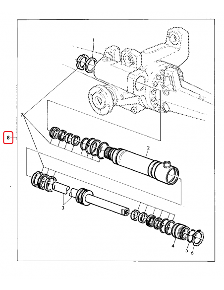 Steering Cylinder 40x715 mm 4WD John Deere AL119373, AL110920, 0501211336, APL2060, AS2060