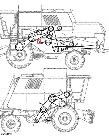 Curea 5HB-3760 mm John Deere Z46463