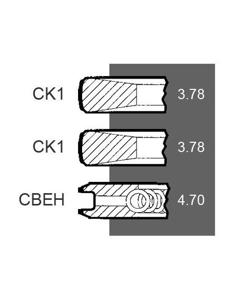 Piston Ring Set Ø 116 - 3.78x3.78x4.70 mm John Deere AR73627, HCNRE48380, RE48380, A-RE48380, Piston Ring Set Ø 116 - 3.78x3.78x4.70 mm John Deere AR73627, HCNRE48380, RE48380, A-RE48380,