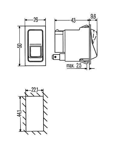 Rocker Switch, Hazard Case IH 194114A1, 1955156C1, 1983283C1, 2018101042, 245908C1, 3221208R1, 3221208R2, 07070293, 245916C1,