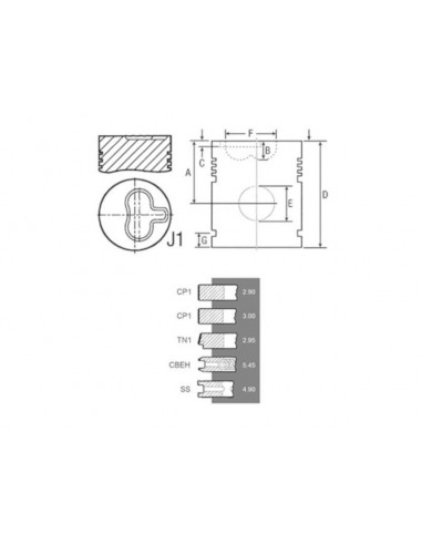 Piston Ring Set Ø 82 - 3x3x3x5x4 mm Fiat 4556623, 4556628, 4556633, 577649