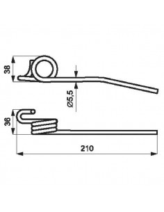 Deget Elastic Rabator 210 mm - Stanga John Deere Z20478, Z569581, Z56958 2
