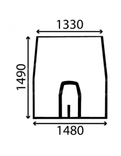 Windshield 1330x1480x1490 mm John Deere R124664, R128991, R135977