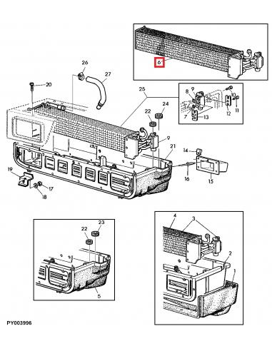 Radiator Evaporator Aer Conditionat John Deere AL112100, AL119098, AL160349, AL160351, AL163862, AL163864, AL210817, AL219022, A