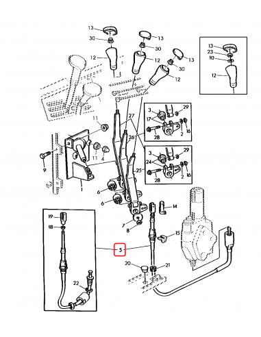 Cable Push/Pull, Selective Control Valve 1680 mm John Deere AL110014, AL110322,  AL110411, AL164813, AL172937, AL78180, AL79576