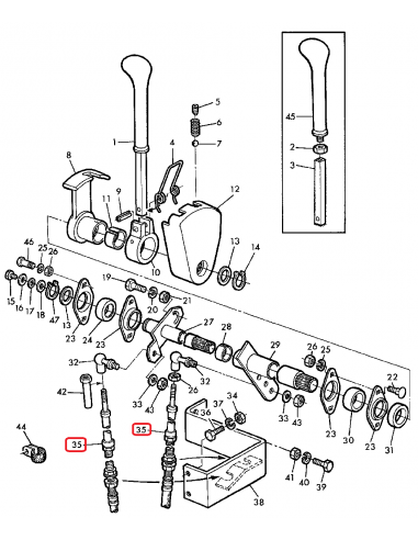 Cablu Cutie Viteze 2860 mm John Deere AZ34571