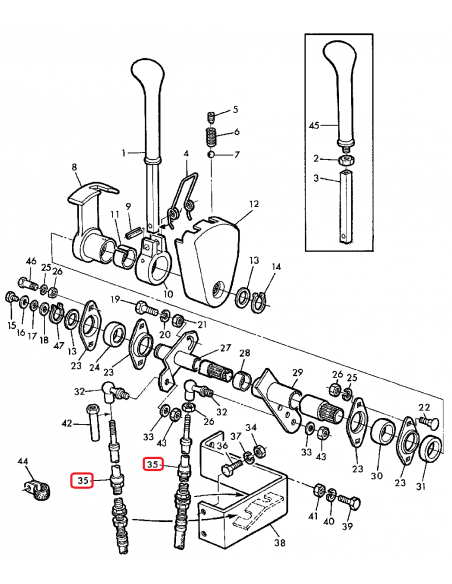 Gear Shifting Cable, Gearbox Cable 2860 mm John Deere AZ34571