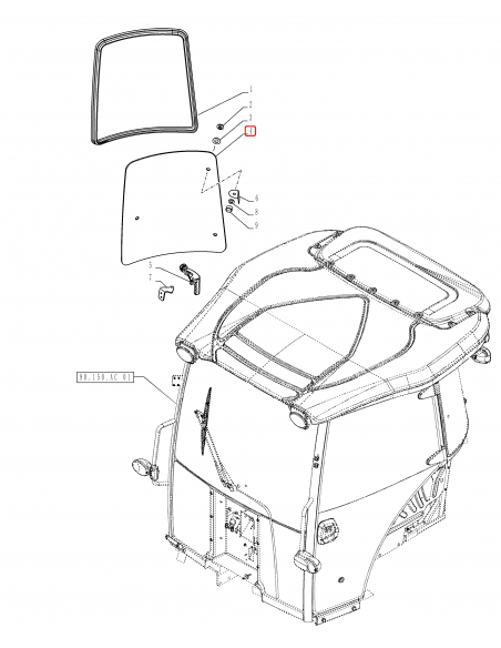 Geam Cabina Colt - Dreapta Case-IH/New Holland 84396391