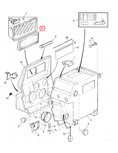 Air Filter, Air Conditioning 21x120x275 mm John Deere Z62223, Z55275, Z63500
