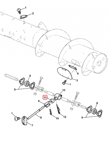 Retainer, Auger Fingers And Support Aluminium 16.5x42x23 mm John Deere H169912, 169912