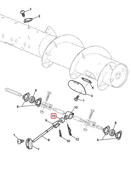 Retainer, Auger Fingers And Support Aluminium 16.5x42x23 mm John Deere H169912, 169912