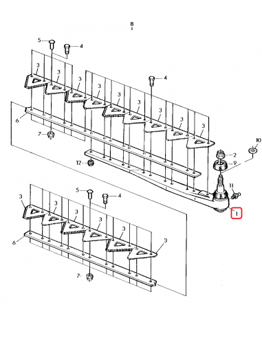 Knife Head 525 mm - 12 holes M6x18 John Deere AZ37761, AZ41726, AZ50341